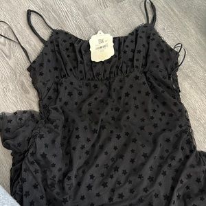 Black lace mini dress